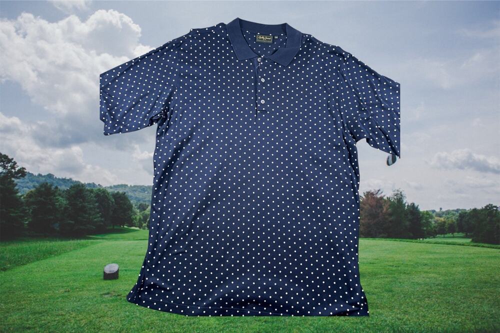 Bobby Jones Collection Golf Polo Shirt 2XL Blue Dots